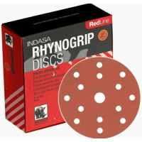 Indasa Rhynogrip Redline Aluminium Oxide Self-Grip Discs 150mm 15 Hole P1500 - Pack of 50