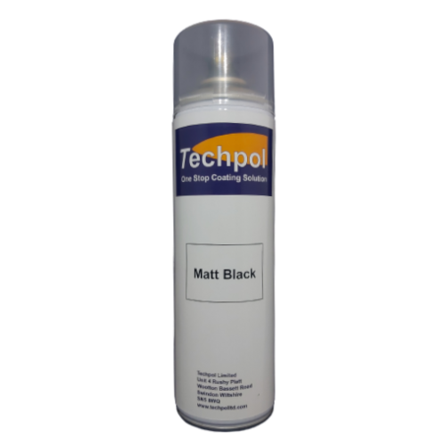 Techpol Matt Black Aerosol Spray Paint 500ml 