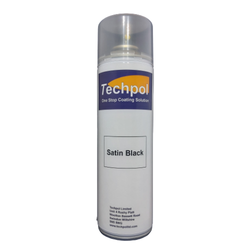 Techpol Satin Black Aerosol Spray Paint 500ml 