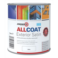 Zinsser ALLCOAT EXTERIOR SATIN WHITE (Water BASED) 1L