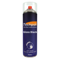 Techpol Gloss Black Aerosol Spray Paint 500ml 