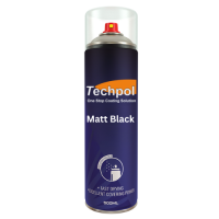 Techpol Matt Black Aerosol Spray Paint 500ml 