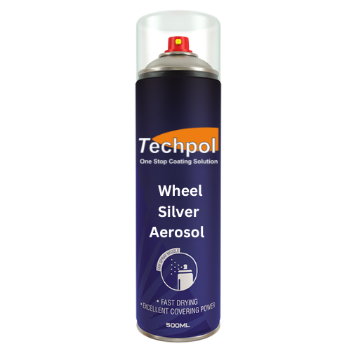 Techpol Wheel Silver Aerosol Spray Paint 500ml 